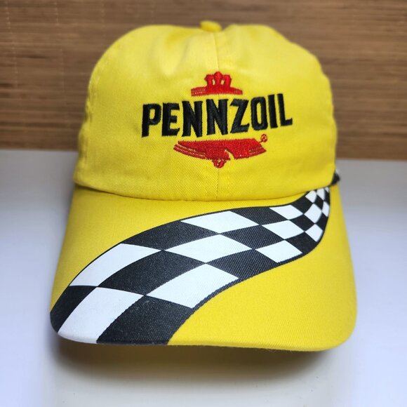 Pennzoil Racing Baseball Hat Mens Adjustable Buckle Closure New Yellow - Picture 1 of 7